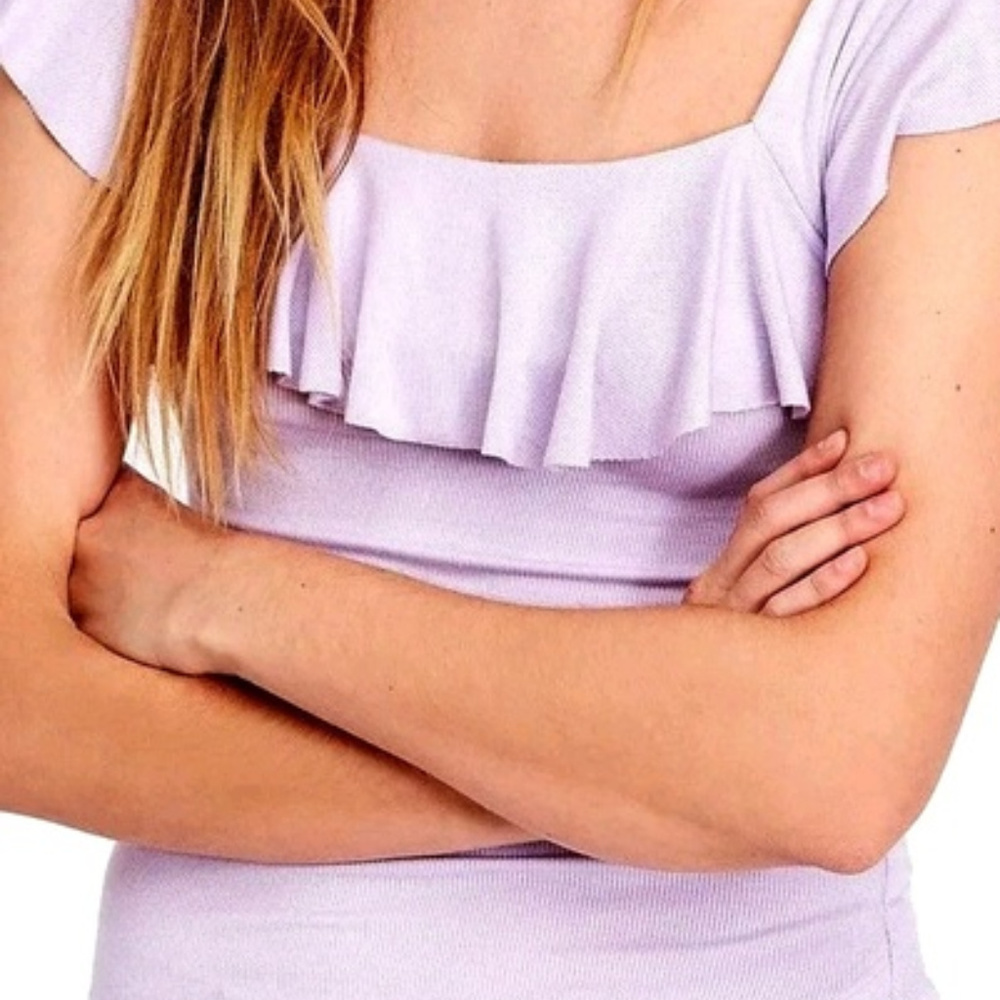 Free People Last Call Ruffle Top - Lilac